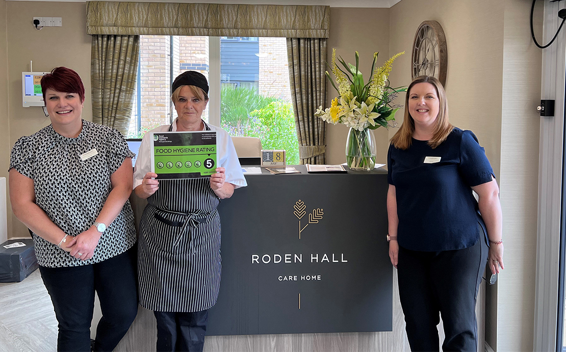 Roden Hall retains 5-Star Food Hygiene Rating